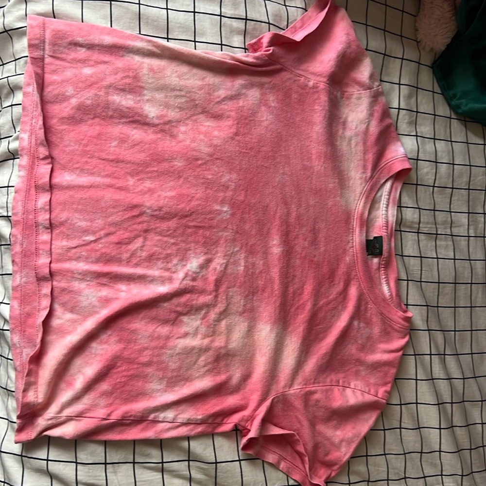 Pink And White Tie-Dye Shirt